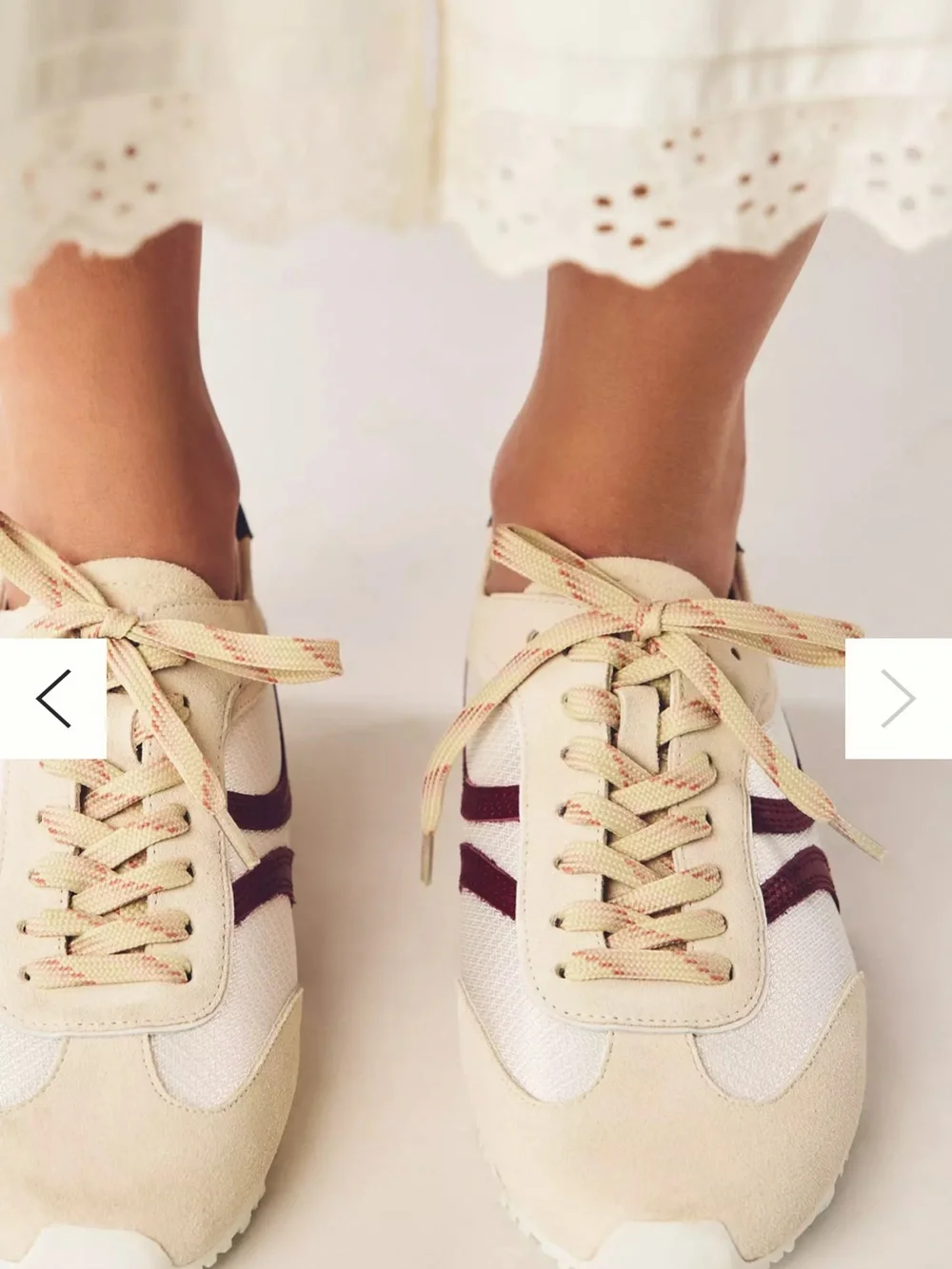 Anthropologie NWT BIBI LOU Sneaker Cream and Burgundy